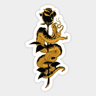 Snake and Rose Gold Variant Sticker